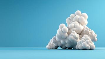 A 3d rendering of a cloud with many white balls photo