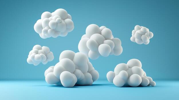 Clouds floating in the air on a blue background photo