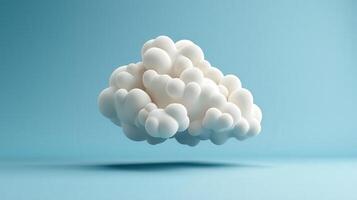 A cloud floating in the air on a blue background photo