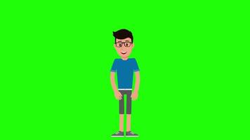 Idle Man Standing Animation, Green Screen Background, Loopable Character Footage video