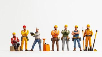A group of construction workers standing in a row photo