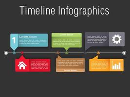 Timeline infographics design template, black background vector