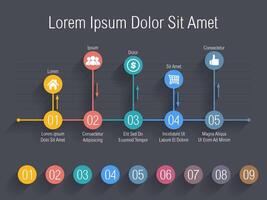 Chart with numbers and icons vector