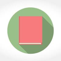 Book icon in circle, flat design with long shadow vector