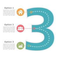 Design template with three options vector