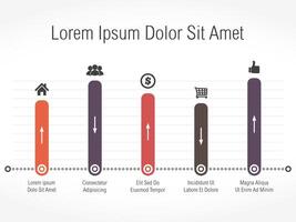 Bar graph with arrows template vector