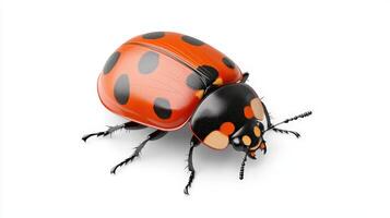 Ladybug 3d illustration on white background photo