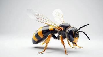A 3d illustration of a bee with yellow and black stripes photo