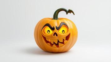 A halloween pumpkin with a scary face on it photo