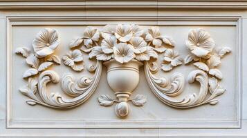Decorative plaster on a building photo