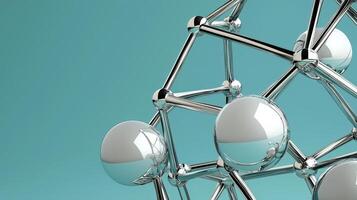 A metal structure with many spheres on it photo