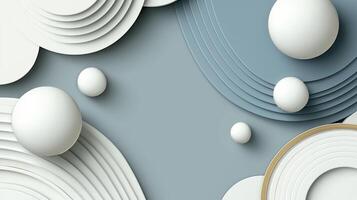 3d rendering of white circles and circles on a gray background photo