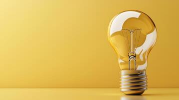 A light bulb on a yellow background photo