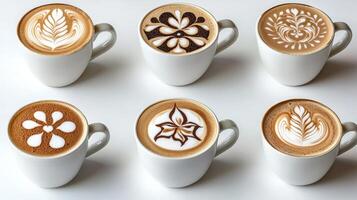 Coffee art on white background photo