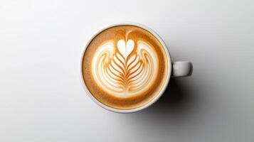 A cup of coffee with a heart in the middle photo