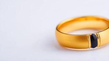 A gold ring with black onyx photo