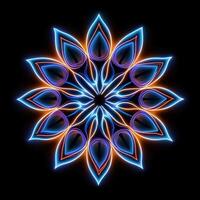 Neon flower on black background photo