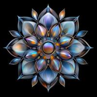 A flower made of glass and metal photo