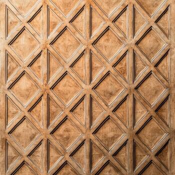 A brown wall with a geometric pattern photo