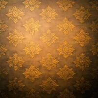 Golden wallpaper with floral pattern photo