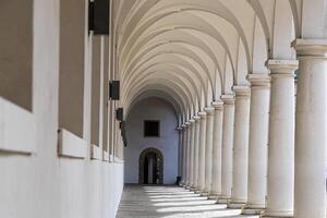 Antique architecture of old buildings with columns and squares. Dresden, Germany photo