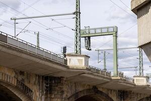Railway bridge over the Elbe River, Dresden Germany photo