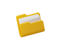 File folder icon 3d render concept of data management icon illustration png