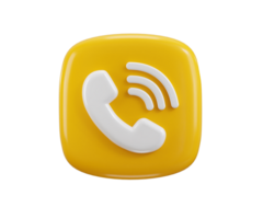 Phone call button icon 3d render concept of Telephone button accept call icon illustration png