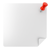 A red push pin on a blank sheet of paper png