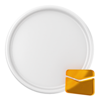 A white plate with an envelope on it png