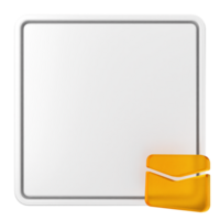 A white square with an orange envelope png
