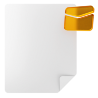 A white paper with an orange envelope on it png