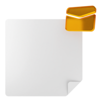 A white paper with an orange envelope png