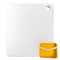A white square with an envelope and a yellow envelope png