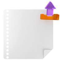 A white paper with an arrow pointing to it png