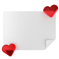 A white paper with red hearts on it png