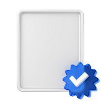 A white tray with a blue tick mark png