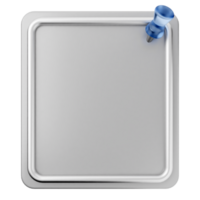 A white square with a blue push pin on it png