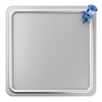 A square button with a blue screw on it png