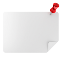A red push pin on a blank piece of paper png
