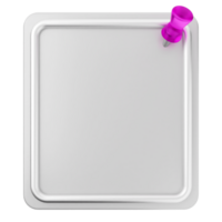 A white square with a pink push pin on it png