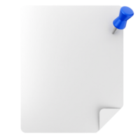 A white paper with a blue push pin png