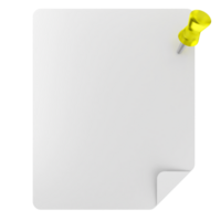 A white paper with a yellow push pin png