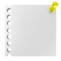 A piece of paper with a yellow pin on it png