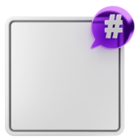 A square button with a purple speech bubble png