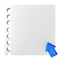A blank sheet of paper with an arrow pointing to it png