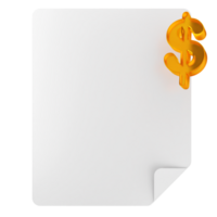 A white sheet with a dollar sign on it png