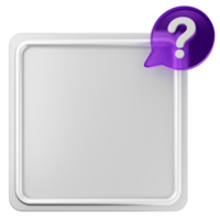 A square white button with a question mark png