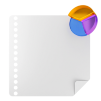 A white sheet with a pie chart on it png