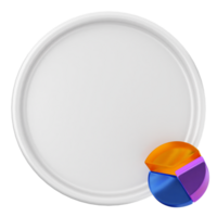 A white plate with a colorful pie chart on it png